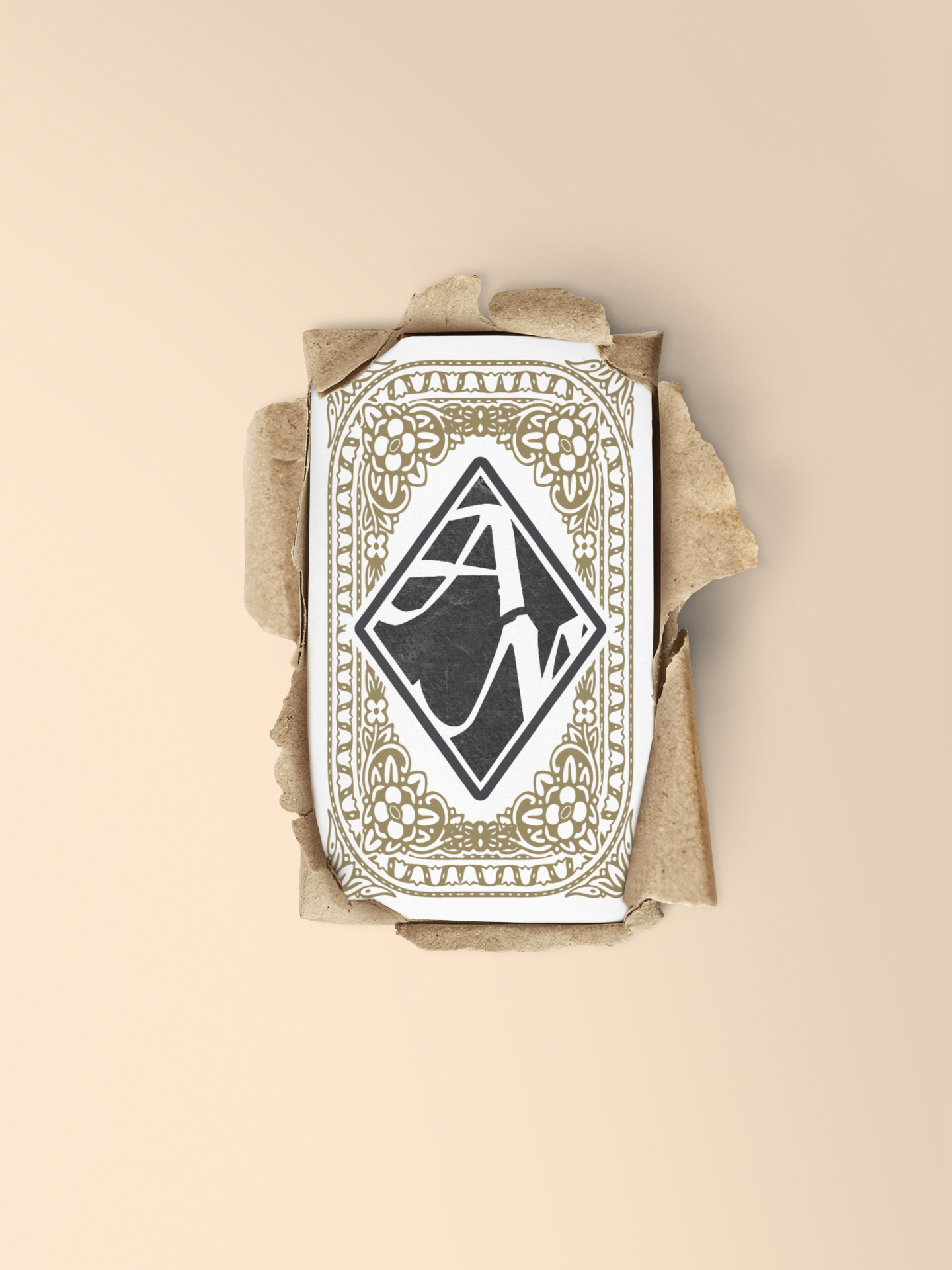 Custom logo design on a business card.