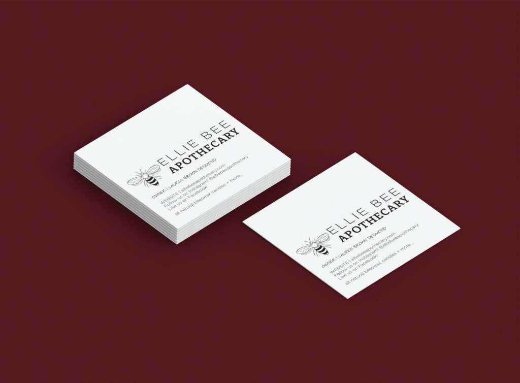 brand identity business cards for Ellie Bee Apothecary