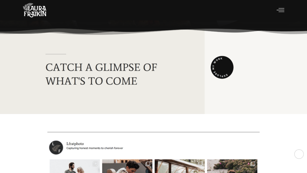 A screenshot of a webpage for laurafratkinphoto.com